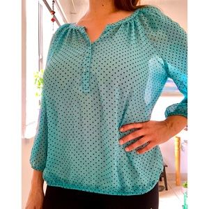 Blue Polka Dot Blouse